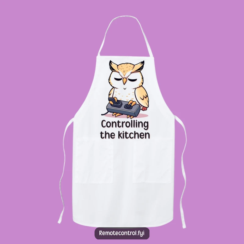 Funny Owl Apron - Intense Remote Control Kitchen Focus!