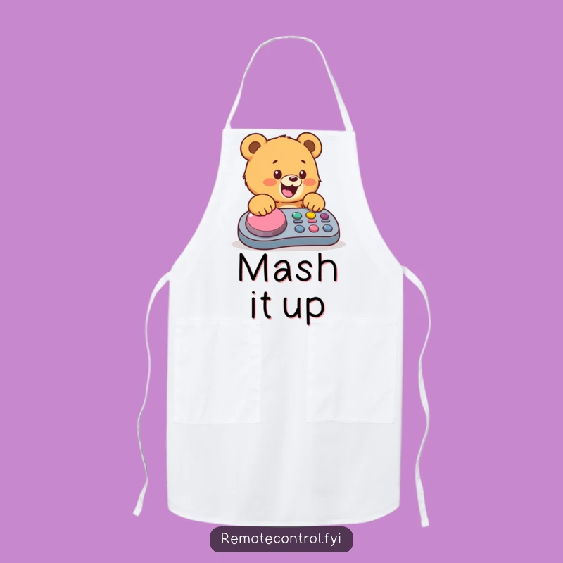 Funny Bear Cub Apron: Cook Up Laughs with This Remote Control Design