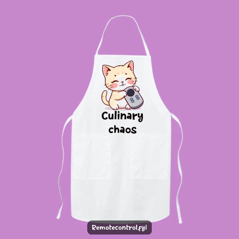Funny Cat Apron: Kitchen Remote Saboteur, Perfect Humorous Gift