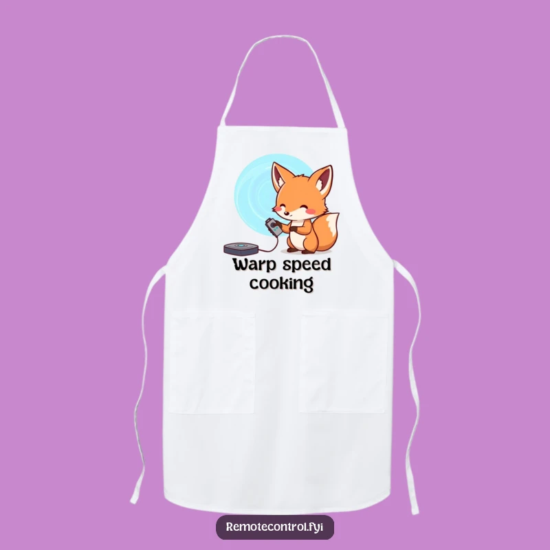 Funny Fox Portal Apron: Cook Up Cosmic Adventures with This Remote Design