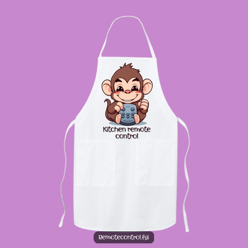 Funny Monkey Remote Apron: Hilarious Grinning Prankster Kitchen Wear for Cooks