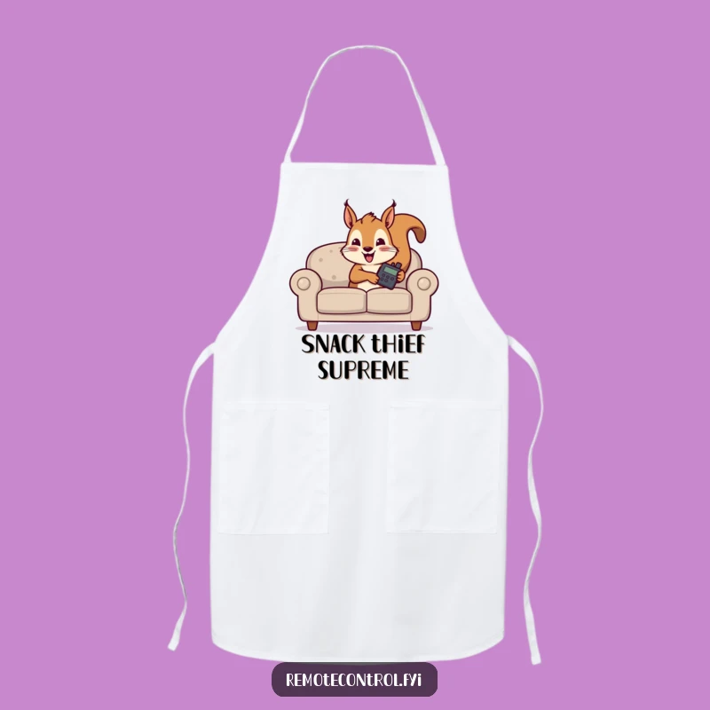 Funny Squirrel Kitchen Remote Apron: Chef's Companion for Pranksters