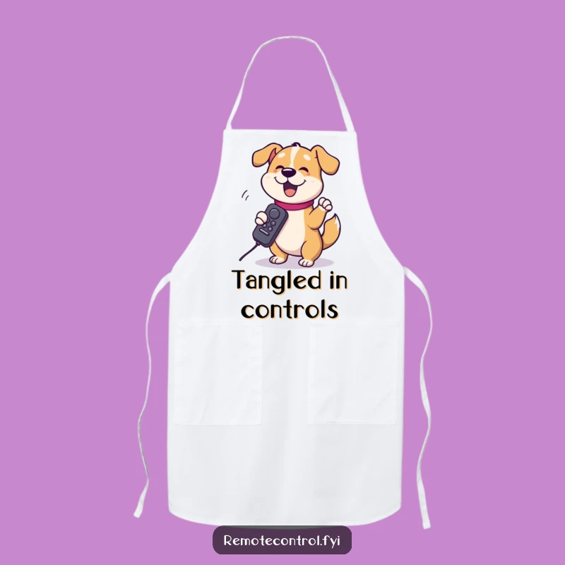 Funny Dog Remote Apron: Comedic Canine Chef's Accessory