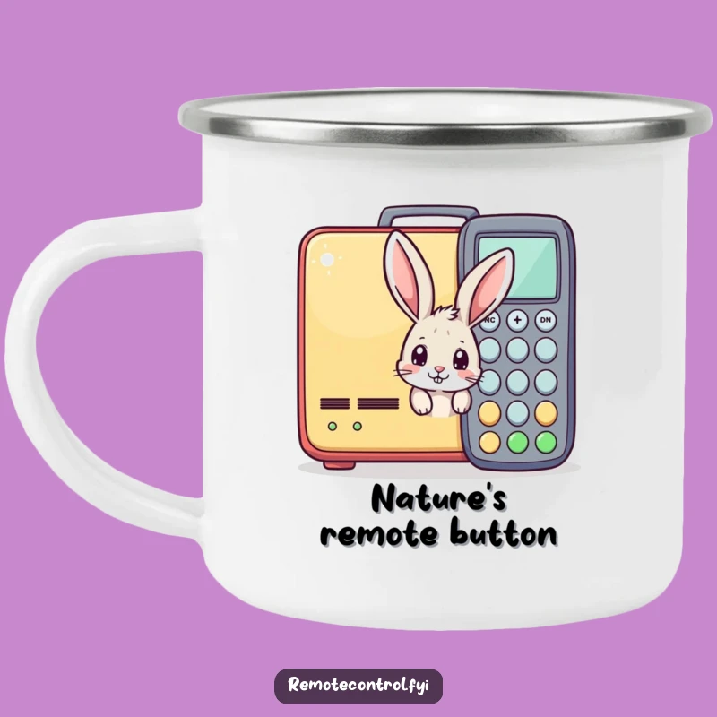 Durable Funny Bunny Remote Control Camping Mug: Adventure Humor