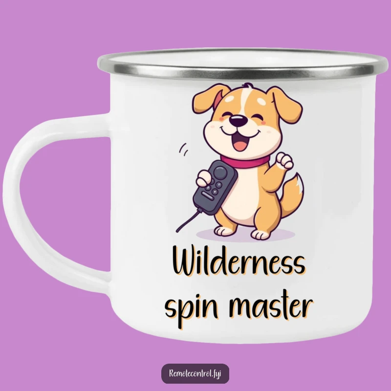 Funny Dog Remote Camping Mug: Durable Comedic Canine Outdoor Gift