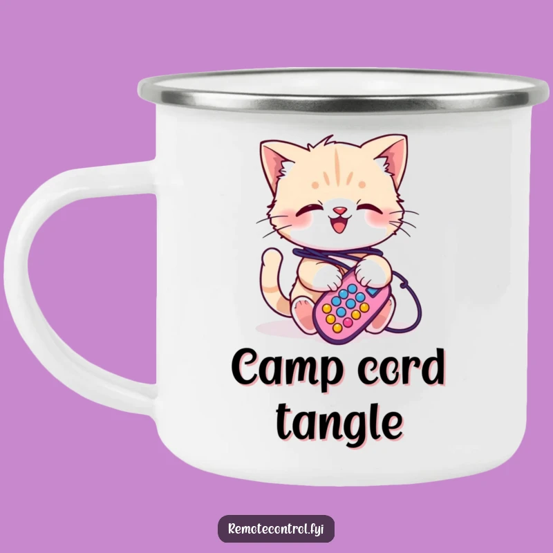 Funny Kitten Remote Camping Mug: Adventure with Adorable Mayhem