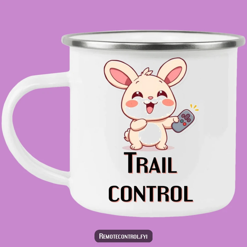 Funny Rabbit Remote Camping Mug: Giggling Adventure Cup, Rugged Funny Gift