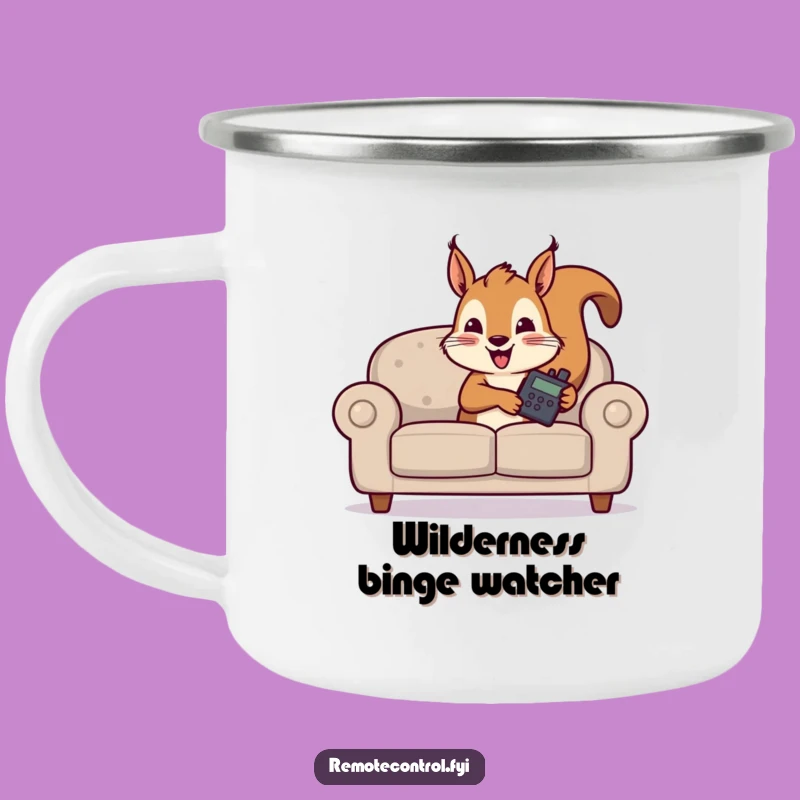 Funny Squirrel Campfire Remote Mug: Adventure Fuel for Laughs