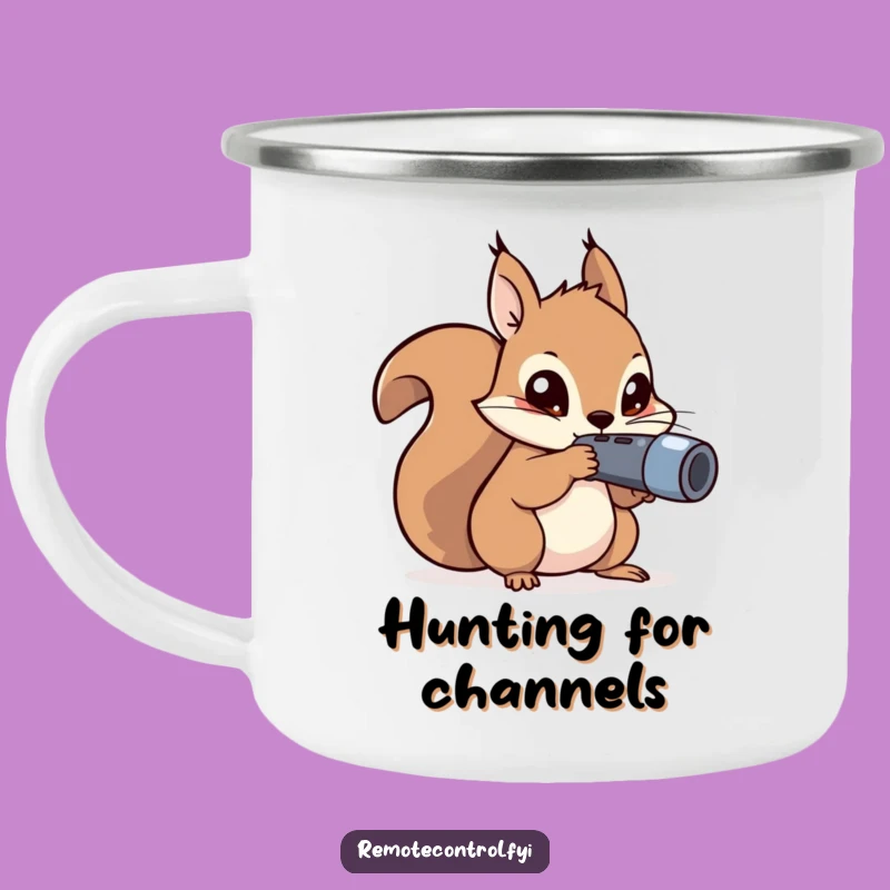 Funny Squirrel Camping Mug - Mischievous Remote Control Adventure!