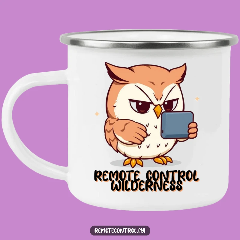 Funny Owl Campfire Mug: Hilarious Remote Control Lover's Perfect Outdoor Companion