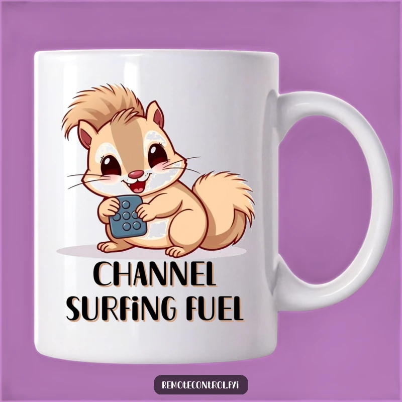 Funny Squirrel Remote Mug: Giggling Tech Lover Gift, Button Study Humor