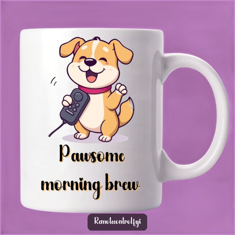 Funny Dog Spinning Remote Mug: Hilarious Pooch TV Controller Gift Idea
