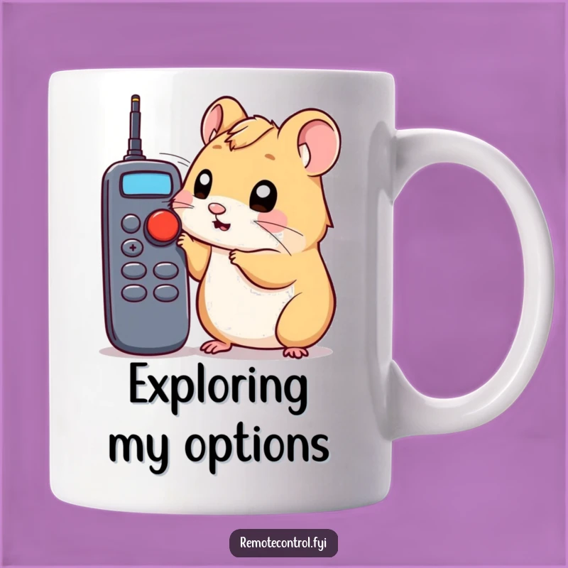 Funny Hamster Remote Curiosity Mug: A Hilarious Gift for Button Pushers
