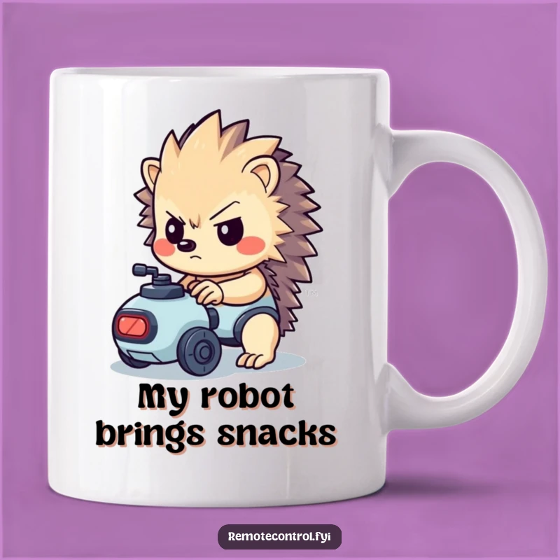 Funny Hedgehog Robot Mug - Determined Control Gift for Techies!