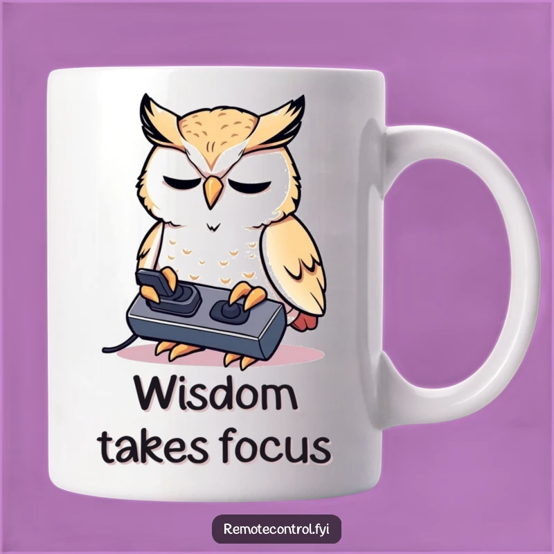 Funny Owl Remote Mug - Intense Concentration Gift for Wise Viewers!
