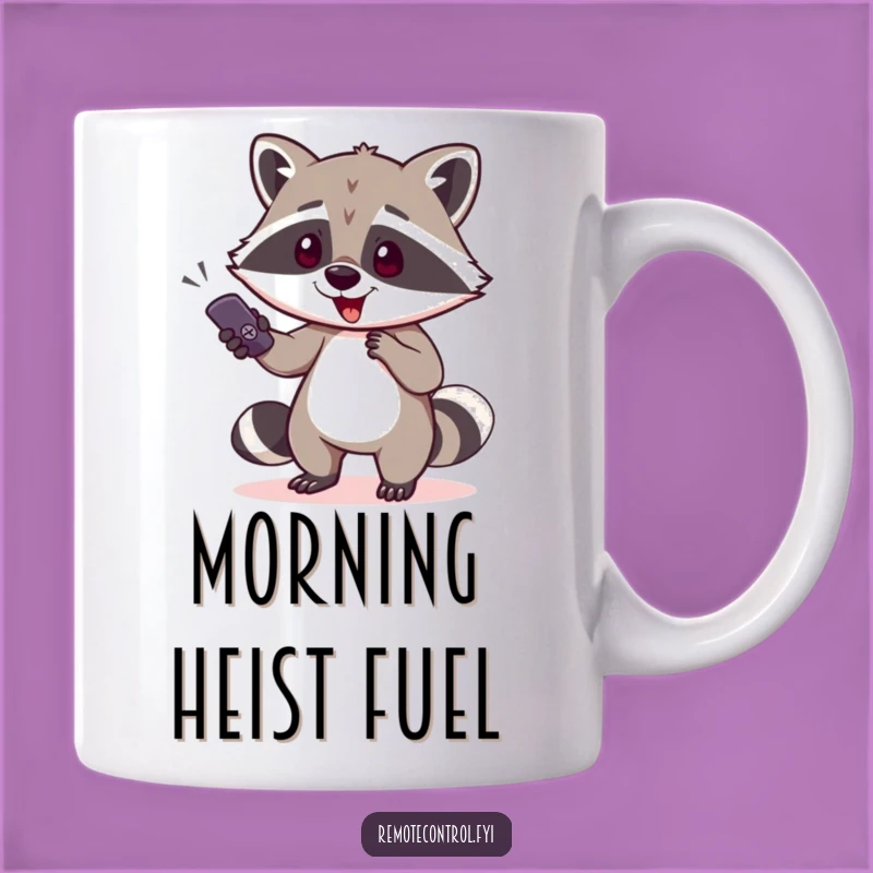 Funny Raccoon Remote Mug: Cheeky Bandit TV Controller Gift