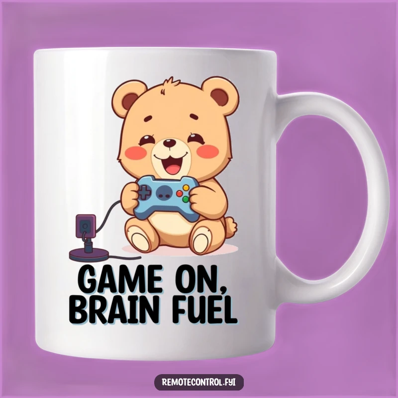 Funny Bear Cub Gamer Mug: A Delighted Cub Enjoys Video Games, Perfect Funny Gift