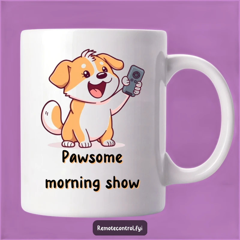 Funny Excited Dog Remote Mug: Tail-Wagging Joy for TV Lovers