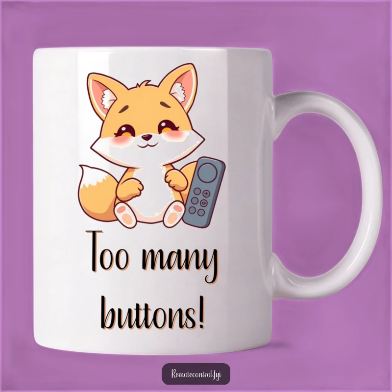 Funny Fox Remote Chaos Mug - Hilarious Gift for Tech Troubles!