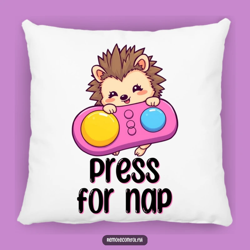 Cozy Funny Hedgehog Remote Pillow - Snuggle Up with Laughter!