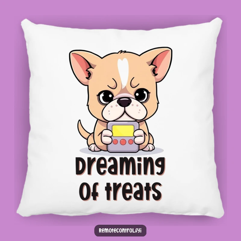 Funny Dog Remote Pillow: Soft Determined Canine Cushion for Cozy Screen Time