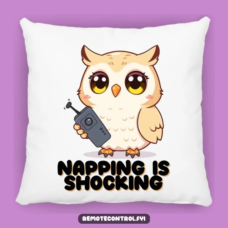 Funny Shy Owl Pillow: Surprised Remote Holder, Soft Funny Gift for Cozy Spaces