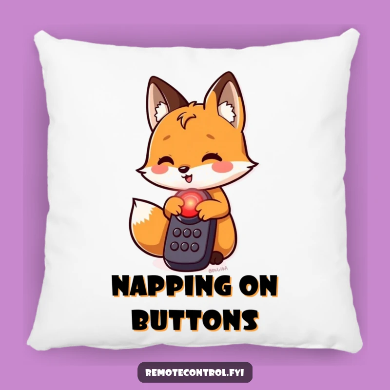 Funny Fox Red Button Pillow: Add a Comfy Touch of Mystery