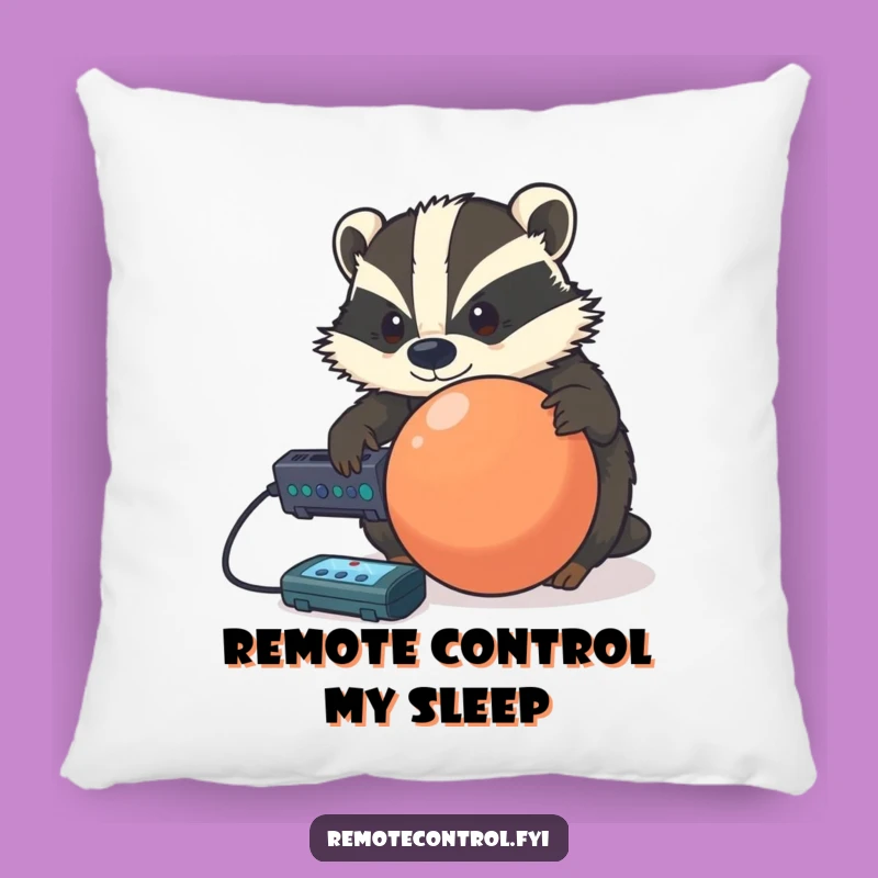 Funny Badger Command Pillow: Rest with Determination