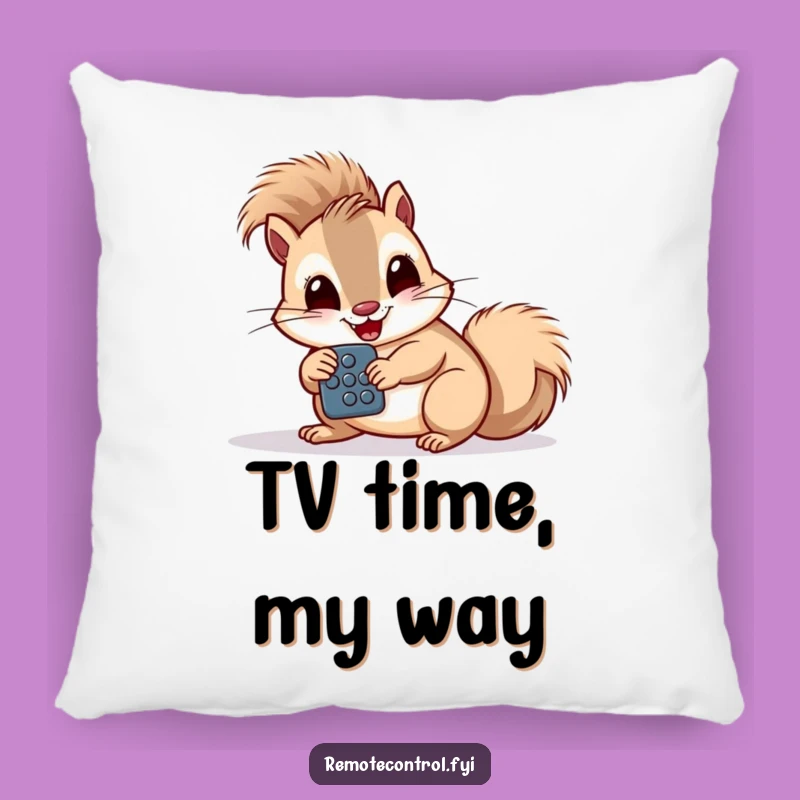 Funny Squirrel Remote Pillow: Cozy Giggling Comfort, Tech Study Accent Gift