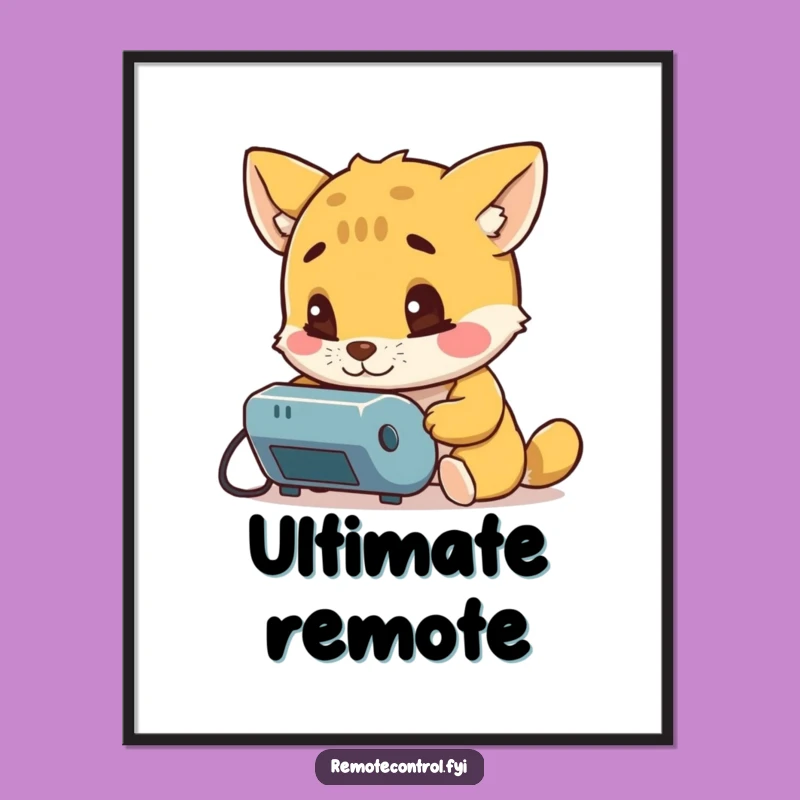 Funny Animal Digital Art: Remote Control Fascination, Print!