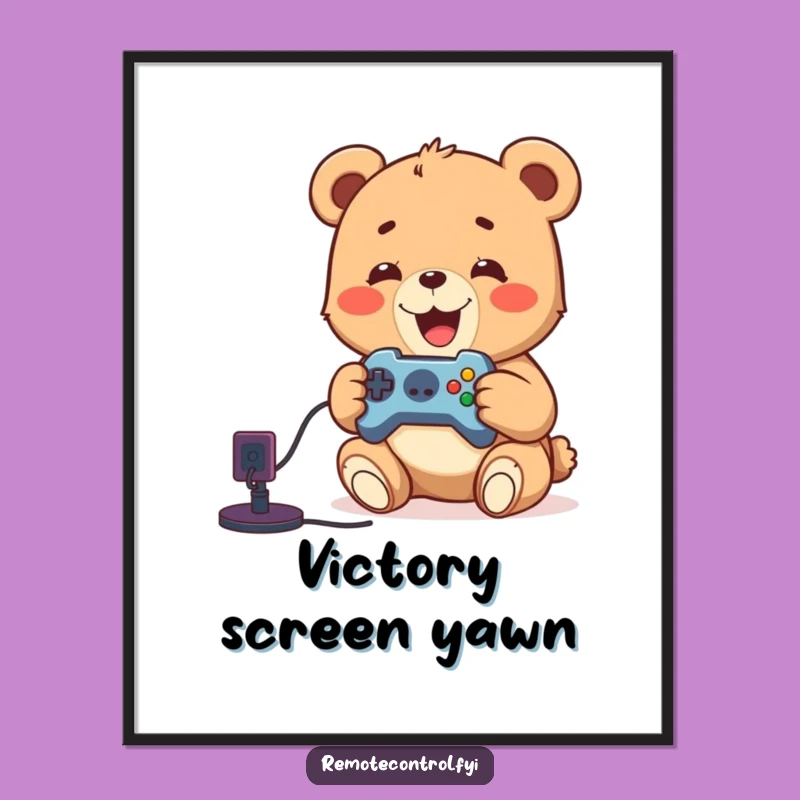 Funny Bear Cub Gaming Art: Delighted Cub's Digital World, Unique Funny Gift