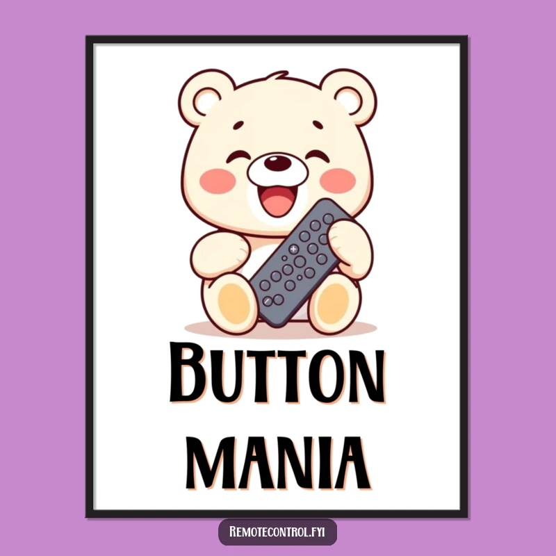 Funny Bear Digital Art: Remote Control Joy, Perfect Humorous Gift