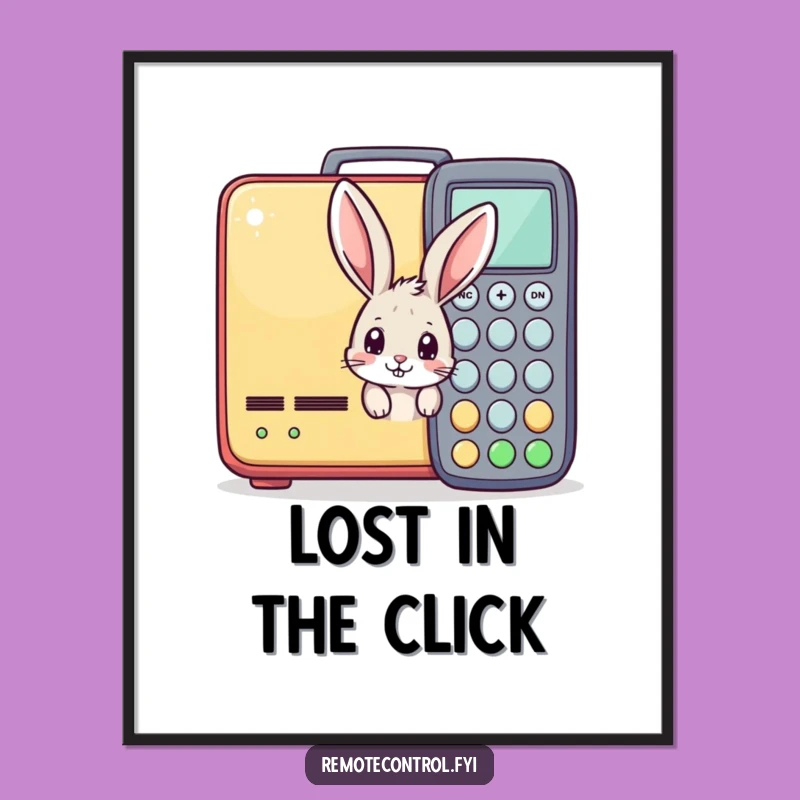 Funny Bunny Remote Control Digital Art: Instant Humor for Your Space