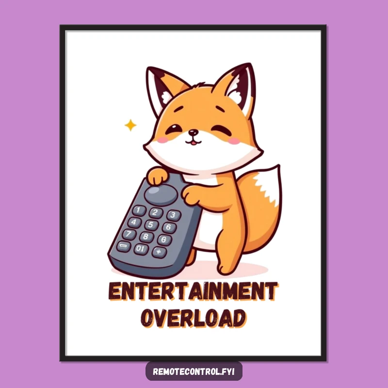 Funny Fox Digital Art: Button Mania, Perfect Humorous Gift