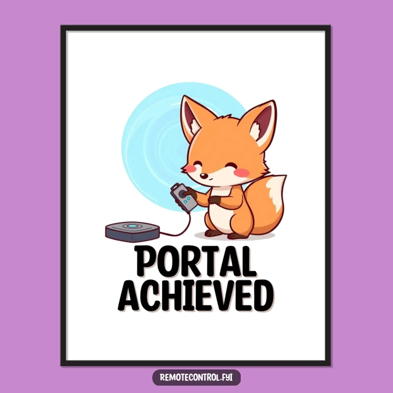 Funny Fox Portal Digital Art: Instant Download for Mysterious Decor