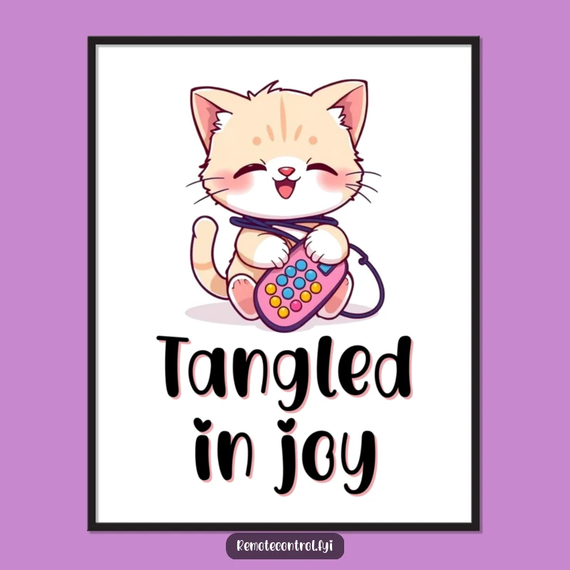Funny Kitten Remote Digital Art: Adorable Chaotic Decor