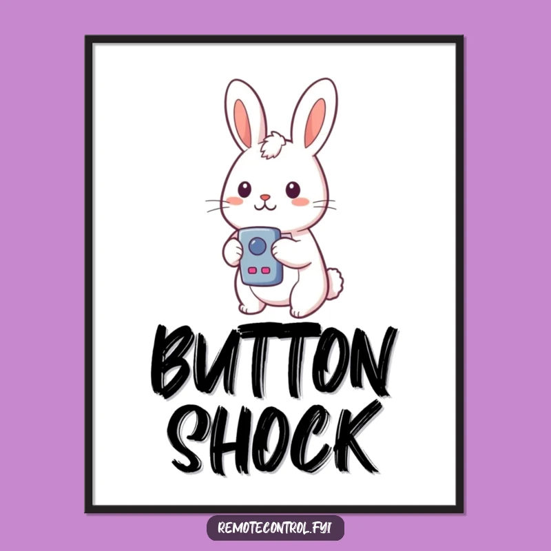 Funny Rabbit Digital Art: Remote Surprise, Perfect Humorous Gift