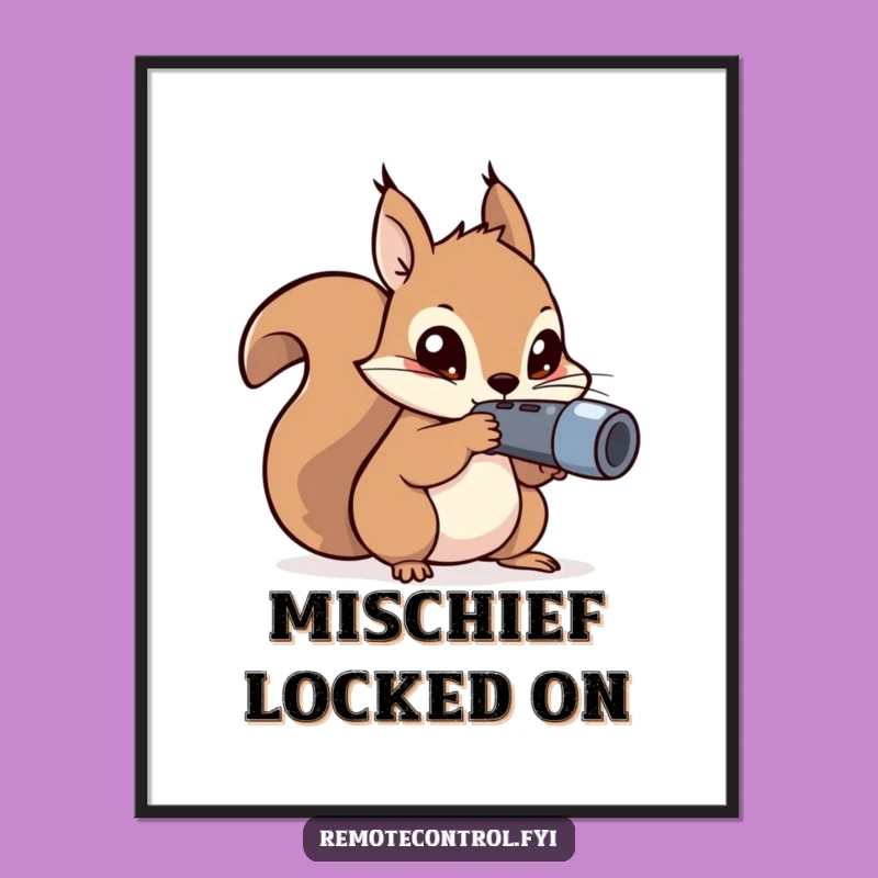 Funny Squirrel Digital Art - Mischievous Remote Control Aim!