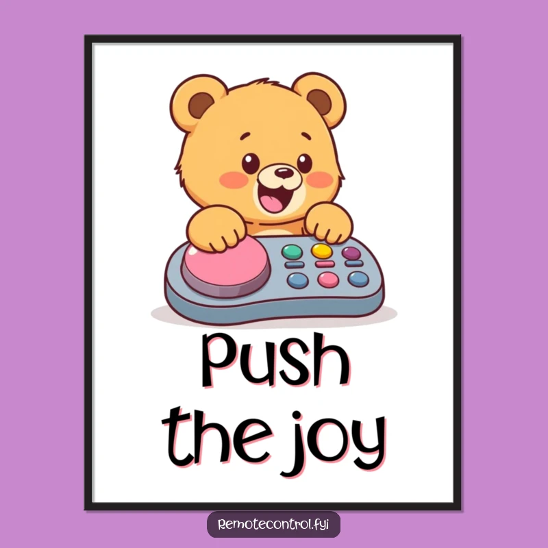 Funny Bear Cub Digital Art: Hilarious Remote Control Action for Instant Decor