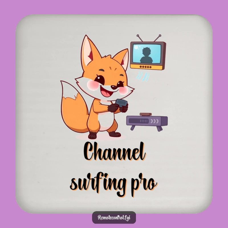 Funny Fox Coaster: Protect Surfaces with Mischievous Remote Control Flair