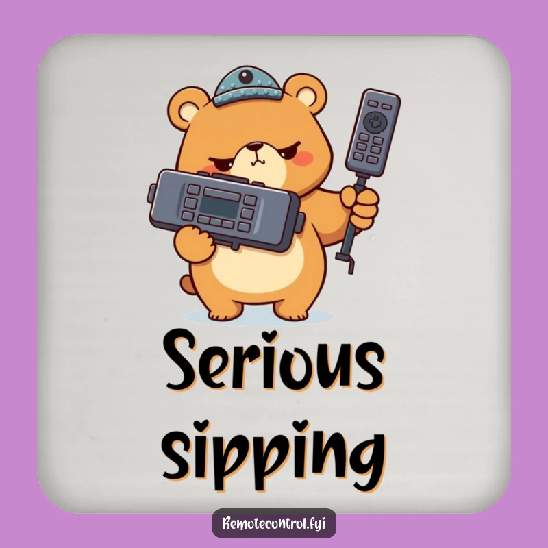 Funny Bear Remote Coaster: Comedic Controller Surface Protector