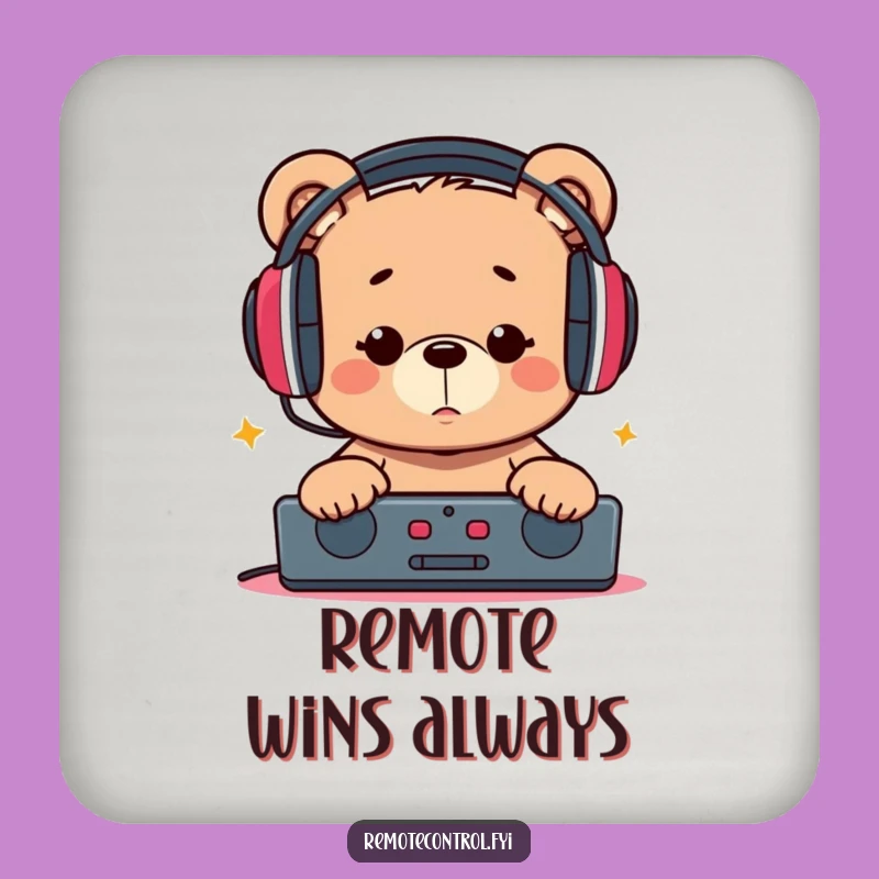 Funny Bear Remote Control Coaster: Protect Surfaces with Humorous Flair