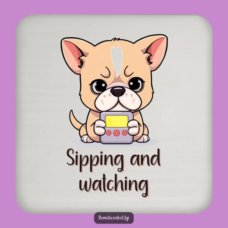 Funny Dog Remote Drink Coaster: Protects Surfaces with Focused Canine Style