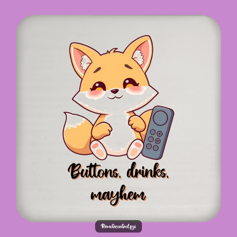 Funny Fox Remote Chaos Coaster - Protect Surfaces with Giggles!