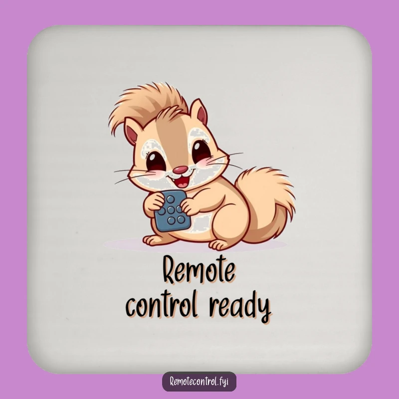 Funny Squirrel Remote Coaster: Giggling Tech Protector, Button Study Decor Gift