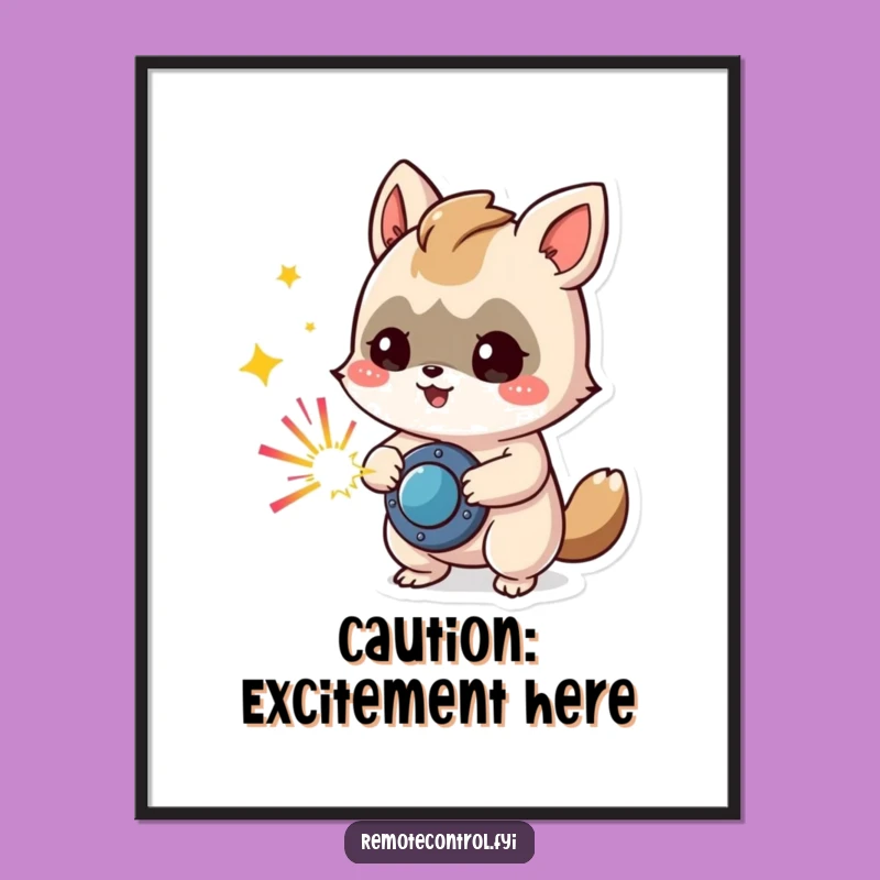 Funny Animal Poster: Mischief Maker with Colorful Sparks, Art!