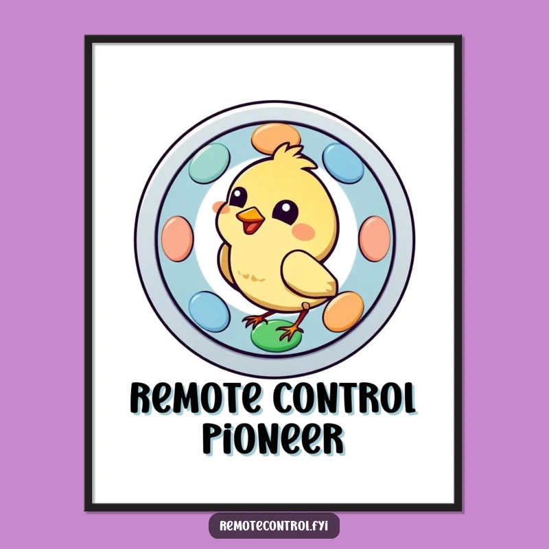 Funny Bird Remote Poster: Vibrant Comedic Avian Wall Art Gift