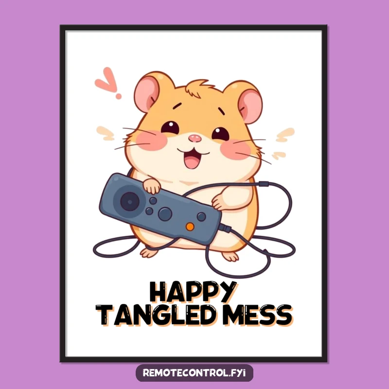 Funny Hamster Tech Poster: Hamster's Happy Resolution, Artistic Funny Gift