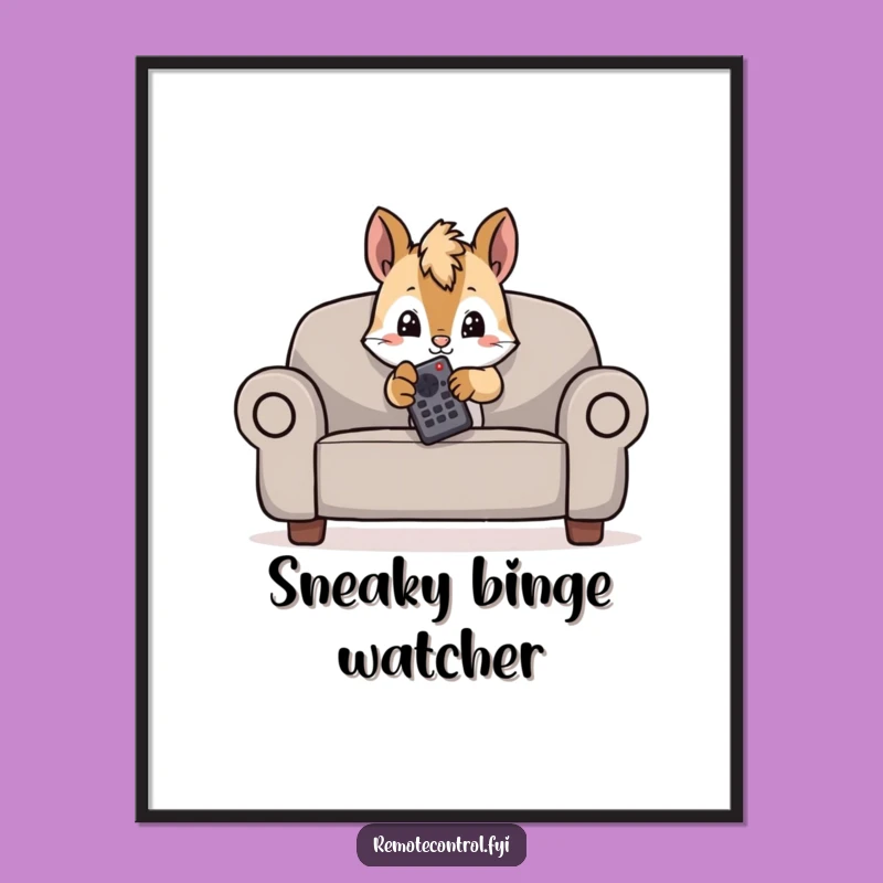 Funny Mischievous Squirrel Art Print: Couch Command - Perfect Quirky Funny Gift!