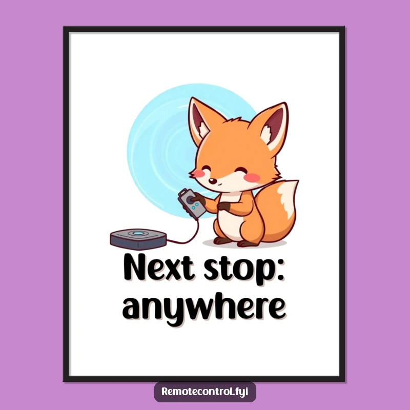 Funny Fox Portal Poster: Mystical Wall Art for the Curious Collector